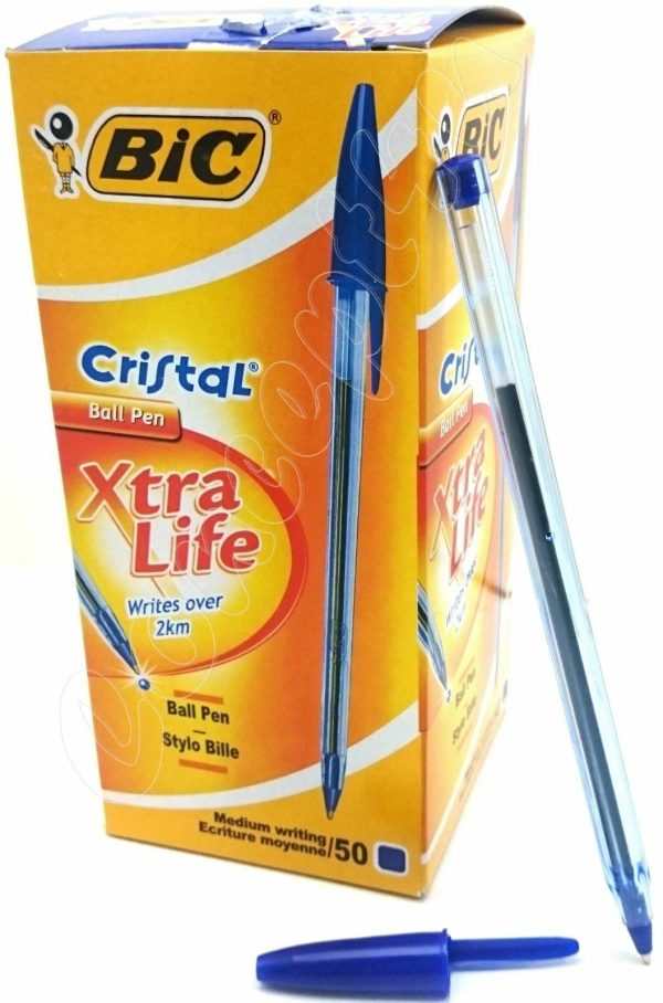 PACK OF 50 BIC CRISTAL BALL PENS BLUE