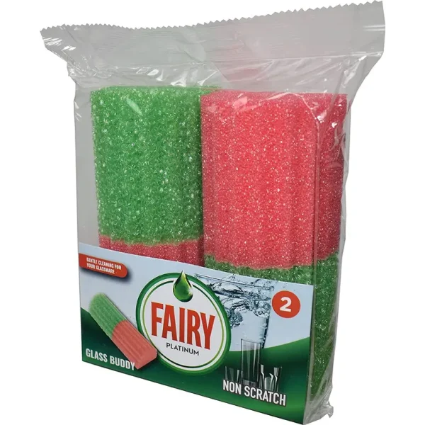 FAIRY NON SCRATCH GLASS BUDDY SPONGE PACK OF 2