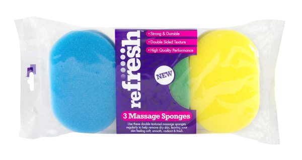 REFRESH BATH MASSAGE SPONGES PACK OF 3