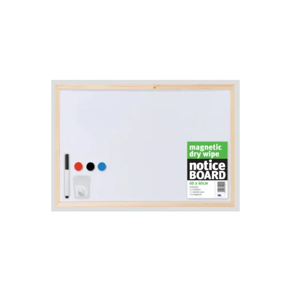 COUNTY MAGNETIC DRY WIPE NOTICE BOARD 60 X 40CM