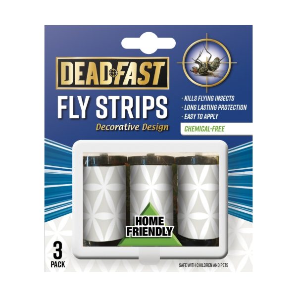 DEAD FAST WINDOW FLY STRIPS PACK OF 3