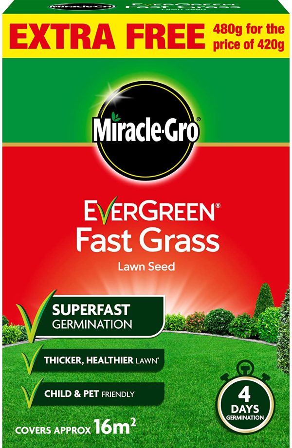 MIRACLE-GRO EVERGREEN FAST GRASS LAWN SEED 480G