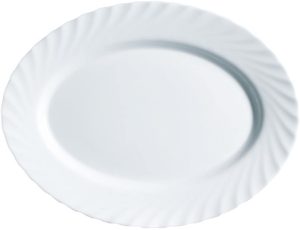 LUMINARC TRIANON WHITE OVAL PLATTER 35CM