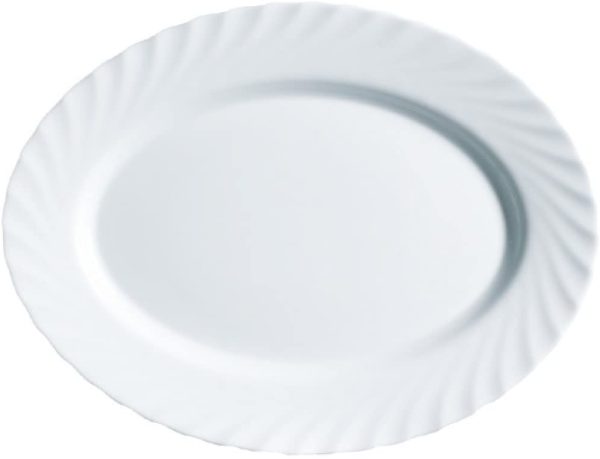 LUMINARC TRIANON WHITE OVAL PLATTER 35CM