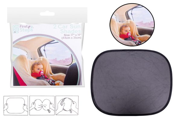 FIRST STEPS BLACK CAR SUN SHADES 44CM X 36CM 2/PK