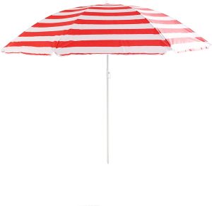 NALU GARDEN BEACH PARASOL TILTING UMBRELLA 1.6M / 160CM UV40+ - RED / WHITE