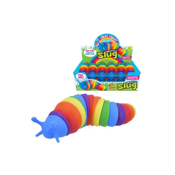 KANDY TOYS RAINBOW WRIGGLY NOISY SLUG SENSORY TOY