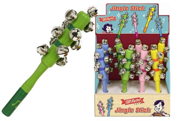 SUPERETRO TOYS WOODEN JINGLE BELL STICKS