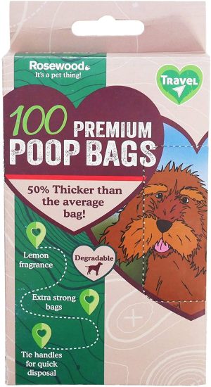 ROSEWOOD PREMIUM DEGRADABLE DOGGY POOP BAGS PACK OF 100
