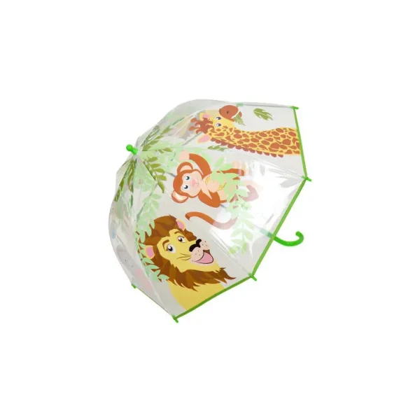 DRIZZLES KIDS CLEAR DOME UMBRELLA - SAFARI