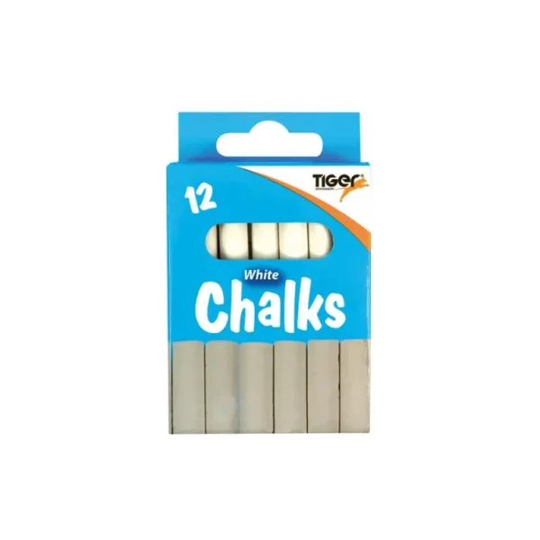 TIGER DUSTLESS WHITE CHALK PACK OF 12