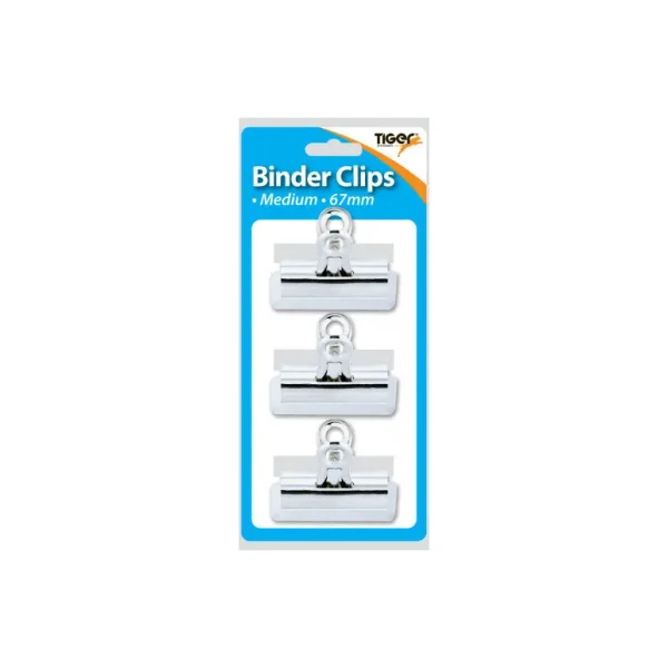 TIGER BINDER CLIPS 67MM PACK OF 3