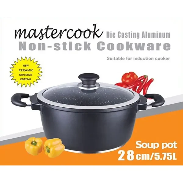 MASTERCOOK DIE CAST ALUMINIUM NON-STICK STOCKPOT WITH LID 28CM