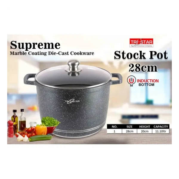 SUPREME MARBLE COATING STOCK POT / SAUCE PAN 28CM