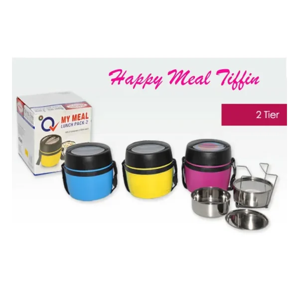 ASIAN HAPPY MEAL STAINLESS STEEL 2 TIER TIFFIN