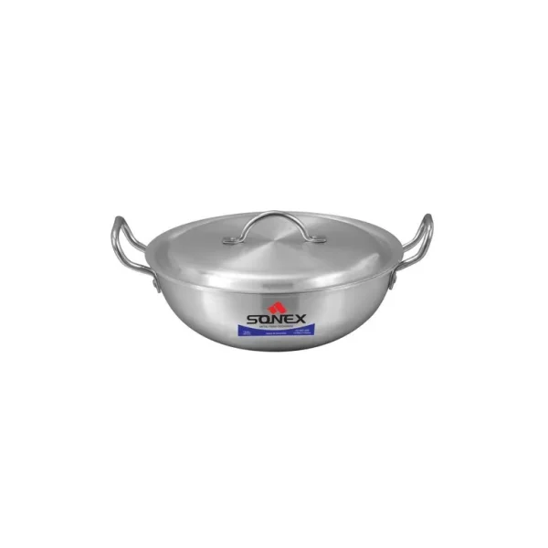 SONEX ALUMINIUM ROUND KARAHI / PAN WITH LID SIZE 2 29CM