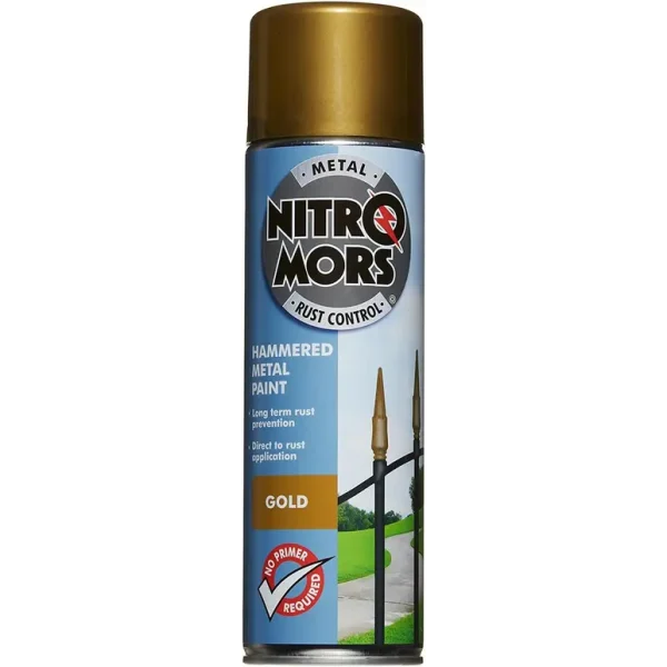 NITROMORS ANTI RUST HAMMERED METAL SPRAY PAINT 500ML - GOLD