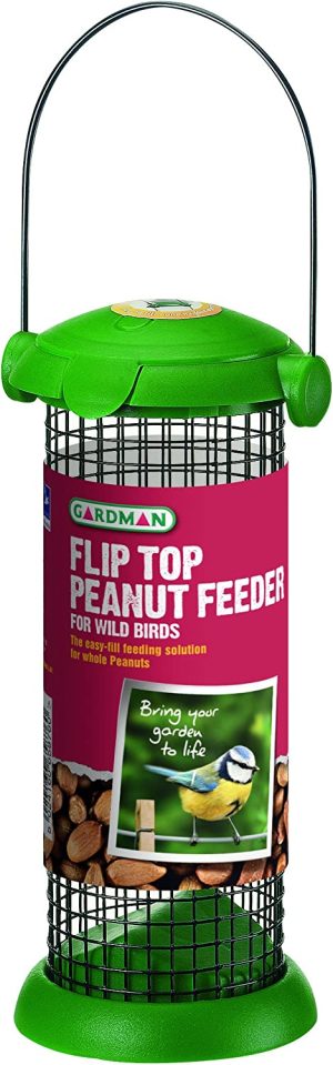 GARDMAN GREEN FLIP TOP BIRD PEANUT FEEDER