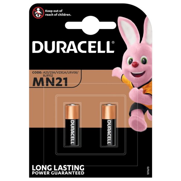 DURACELL LRV08 12V MN21 A23 MICRO ALKALINE CELL BATTERY PACK OF 2