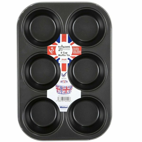 WHAM ESSENTIALS BAKE MUFFIN TRAY NON-STICK COATED 6 CUP