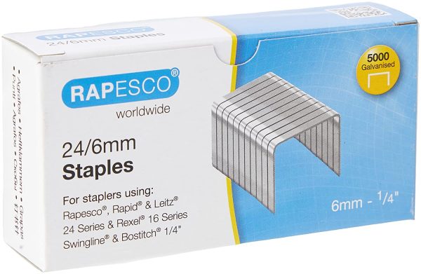 RAPESCO 24/6 MM GALVENISED STAPLES (PACK OF 5000)