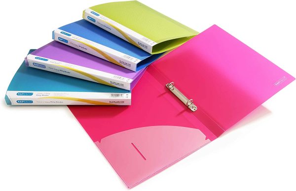 RAPESCO A4 BRIGHT TRANSPARENT RING BINDER