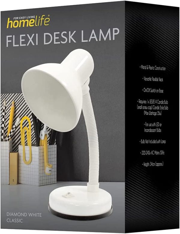 HOMELIFE CLASSIC FLEXI DESK LAMP 35W - WHITE