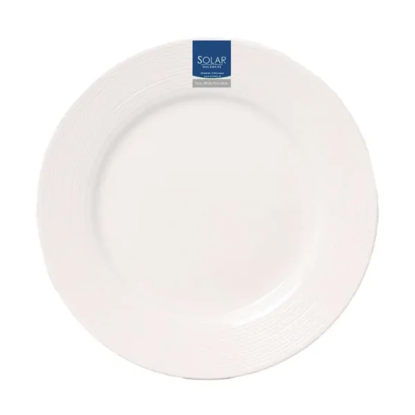 SOLAR WHITE PORCELAIN DINNER PLATE 10.5 INCH / 26.5CM