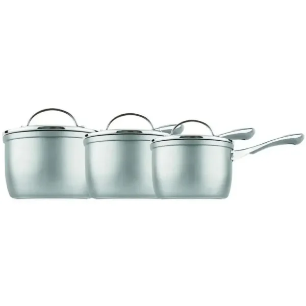 PRESTIGE PRISM SILVER SAUCEPAN PACK OF 3