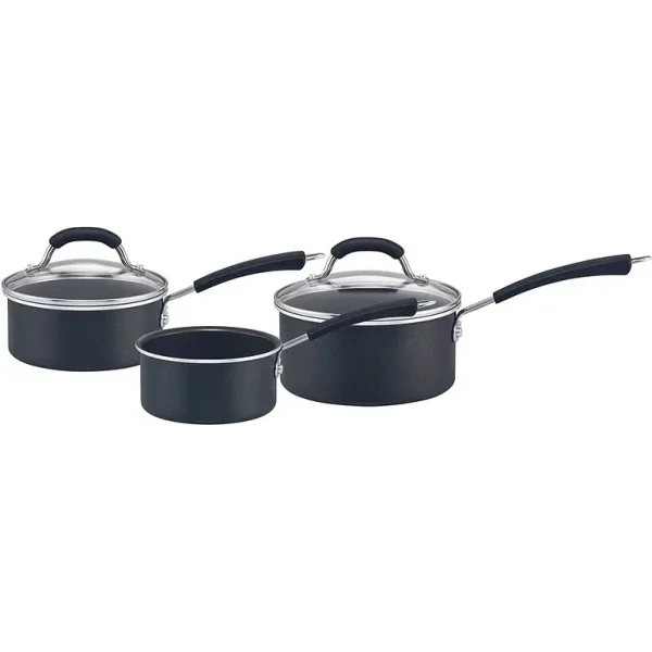 PRESTIGE SUPER TOUGH SOFT GRIP SAUCEPAN PACK OF 3