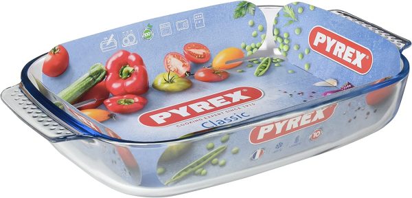 PYREX CLASSIC EASY GRIP RECTANGULAR ROASTER 38CM X 25CM 3.6L