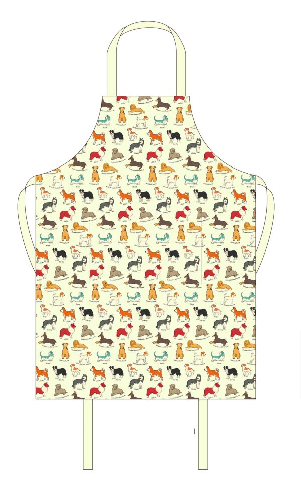 HIGHLANDS KITCHEN / COOKING COTTON APRON 69CM X 83CM - DOG FAITHFUL FRIEND