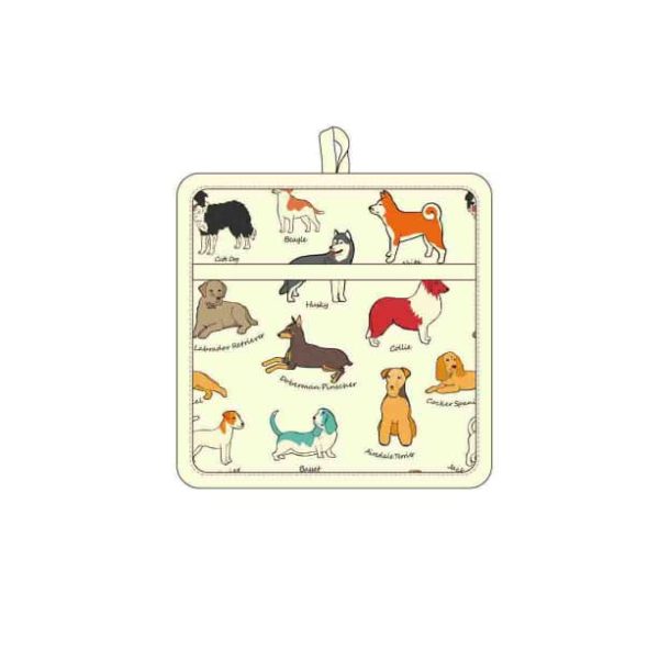 HIGHLANDS COTTON POT HOLDER WITH POCKET - DOG FAITHFUL FRIEND