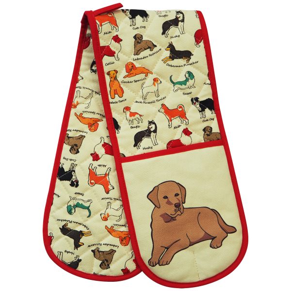 HIGHLANDS DOUBLE OVEN MITT / GLOVES - DOG FAITHFUL FRIEND