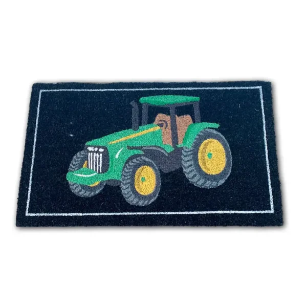 ARBORIA COIR NON SLIP DOORMAT 45CM X 75CM - GREEN TRACTOR