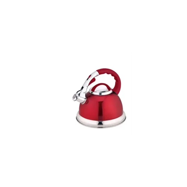 HIGHLANDS INDUCTION STAINLESS STEEL RED WHISTLING KETTLE 3.5L