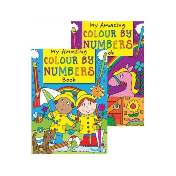 SQUIGGLE A4 ASSORTED DESIGNS COLOUR BY NUMBERS COLOURING BOOK