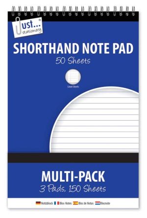 JUST STATIONERY SHORTHAND NOTEBOOK 50 SHEETS PACK OF 3