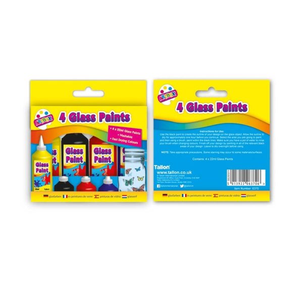 ARTBOX GLASS PAINTS 22ML PACK OF 4