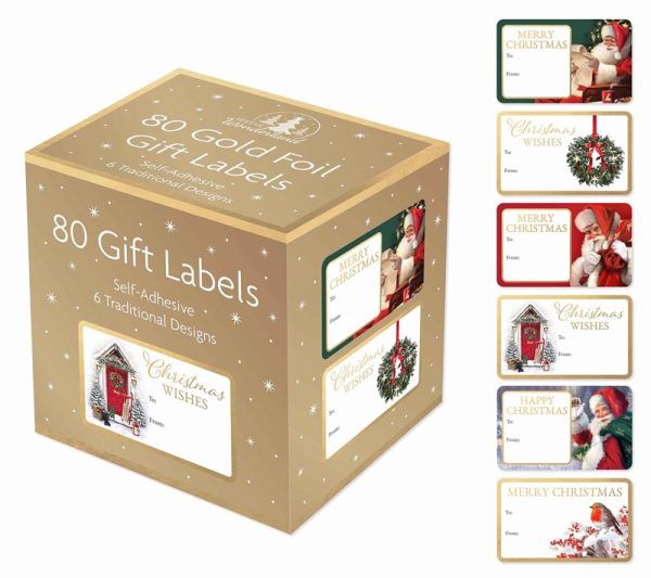 FESTIVE WONDERLAND TRADITIONAL CHRISTMAS GIFT LABLES TAGS PACK OF 80