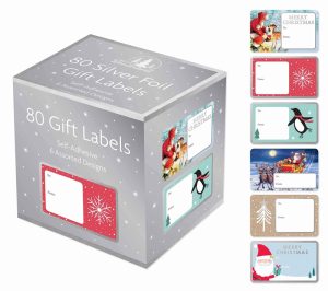 FESTIVE WONDERLAND ASSORTED CHRISTMAS GIFT LABLES TAGS PACK OF 80