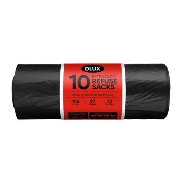 DLUX EXTRA HEAVY DUTY REFUSE SACKS / BIN BAG PACK OF 10