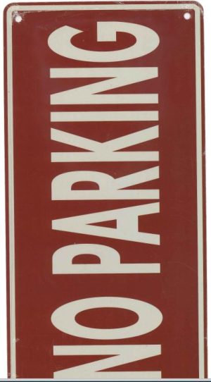 METAL NO PARKING SIGN 30CM X 15CM