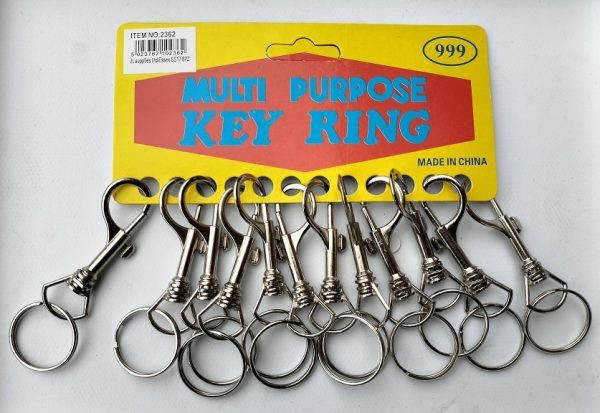 HIPSTER BELT CLIP KEY RING PACK OF 12