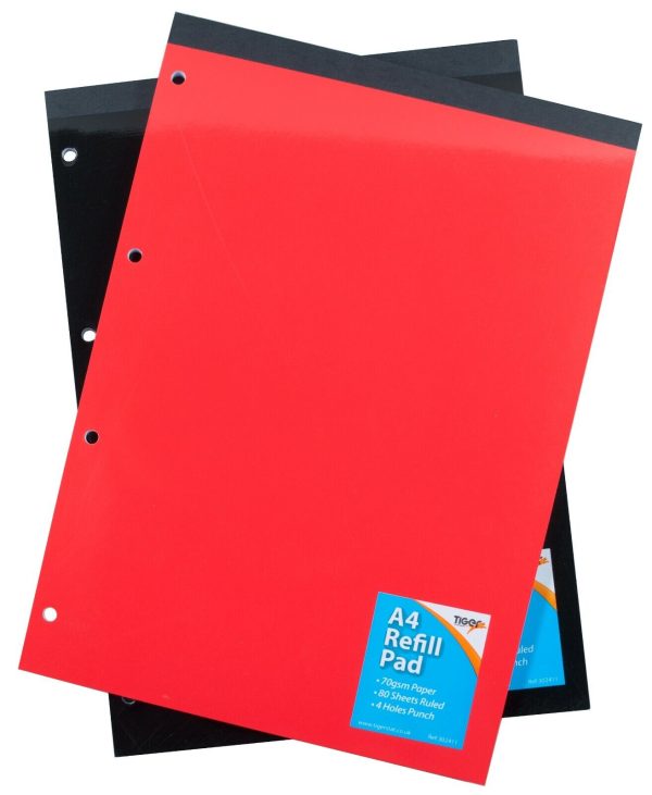 TIGER A4 REFILL PAD PUNCHED RULED 70GSM 80 SHEETS