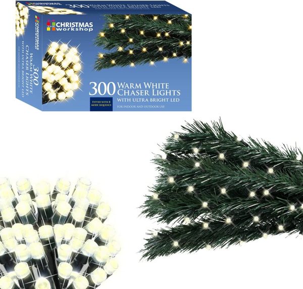 CHRISTMAS WORKSHOP CHASER LIGHTS 300 - WARM WHITE