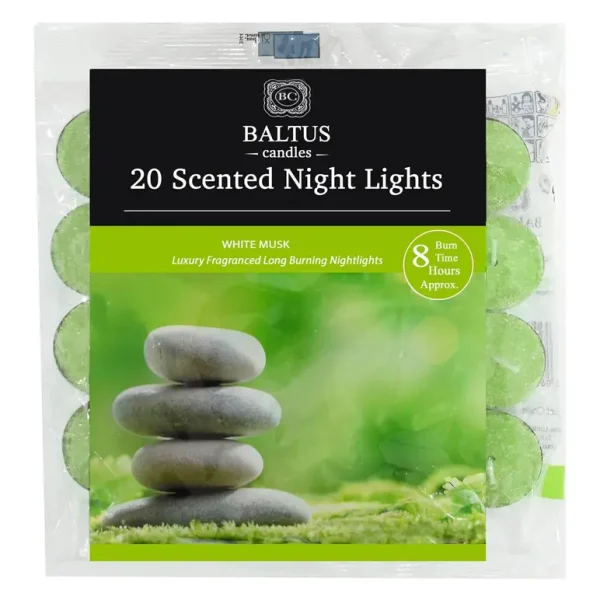 BALTUS WHITE MUSK 8 HOUR TEA LIGHTS PACK OF 20