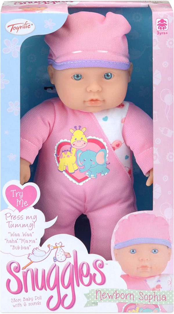 TOYRIFIC SNUGGLES NEW BORN SOPHIA BABY DOLL 28CM