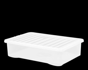 WHAM CRYSTAL 46L UNDER BED STORAGE BOX & LID CLEAR