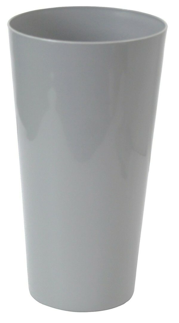 WHAM STUDIO TALL ROUND PLANTER POT COVER 18CM - COOL GREY